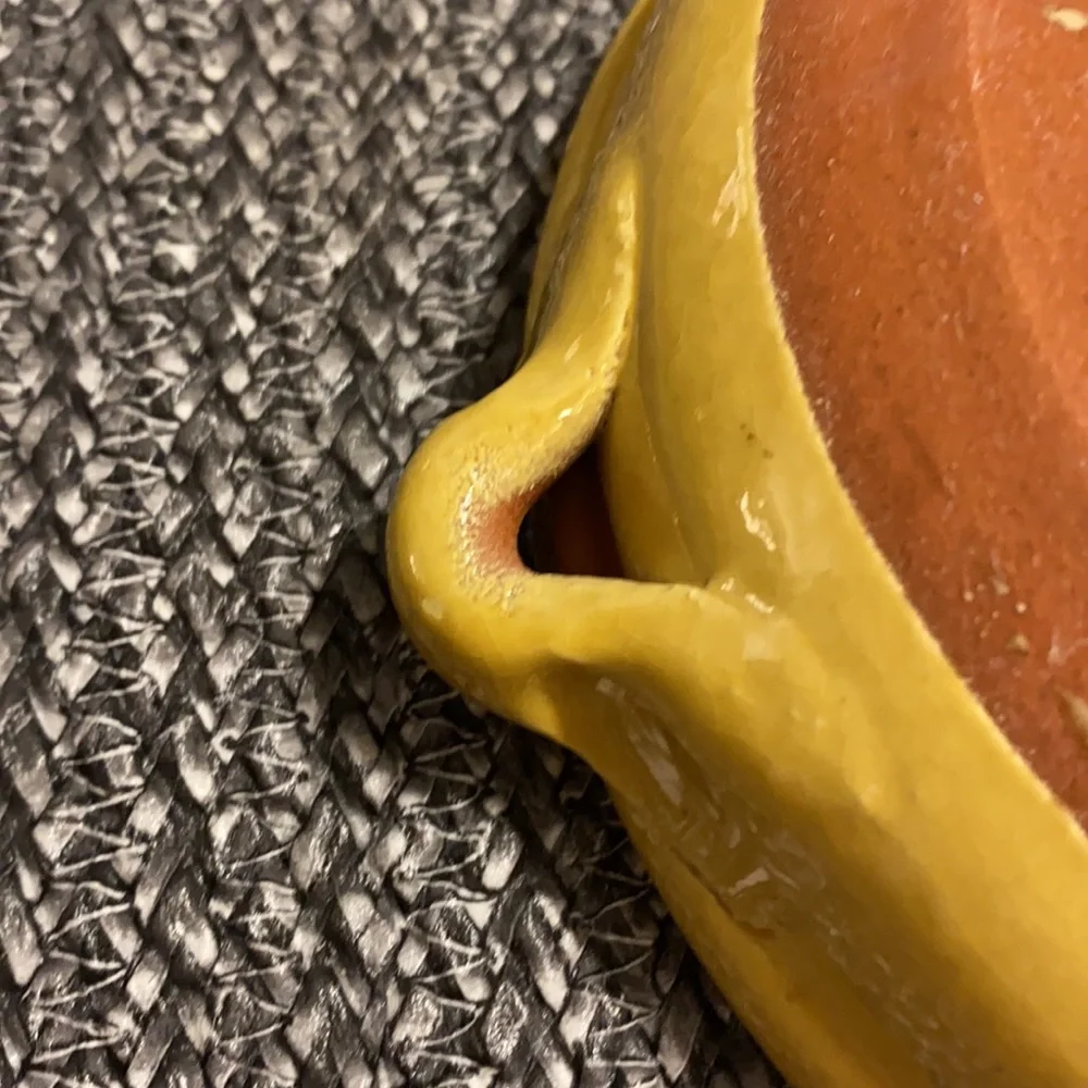 Clay Ceramic Mustard/Brown Clay Bowls Set 6 3/4”